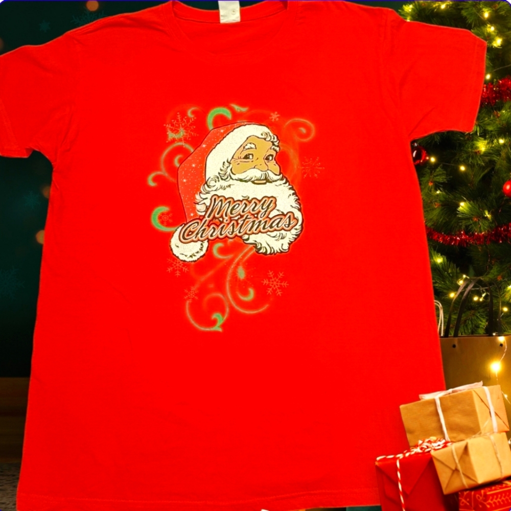 🍀4/$19🍀L 👕Retro Santa Christmas X-Max Ugly Holiday Santa T-Shirt Unisex